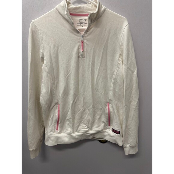 Vineyard Vines Tops - Vineyard vines pink and white women quarter zip sweatshirt